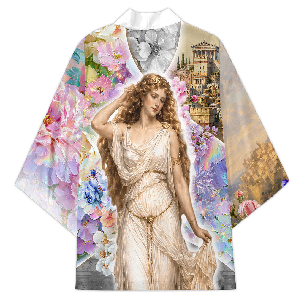 Helen Of Troy Kimono Ancient Greek Mythology Floral Goddess Portrait