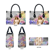 Helen Of Troy Leather Bag Ancient Greek Mythology Floral Goddess Portrait