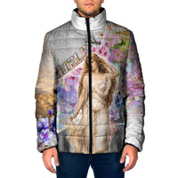 Helen Of Troy Padded Jacket Ancient Greek Mythology Floral Goddess Portrait