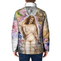 Helen Of Troy Padded Jacket Ancient Greek Mythology Floral Goddess Portrait