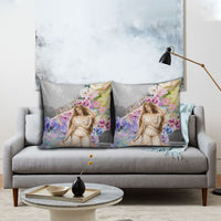 Helen Of Troy Pillow Cover Ancient Greek Mythology Floral Goddess Portrait