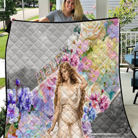 Helen Of Troy Quilt Ancient Greek Mythology Floral Goddess Portrait