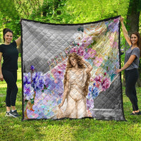 Helen Of Troy Quilt Ancient Greek Mythology Floral Goddess Portrait
