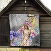 Helen Of Troy Quilt Ancient Greek Mythology Floral Goddess Portrait
