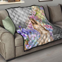 Helen Of Troy Quilt Ancient Greek Mythology Floral Goddess Portrait