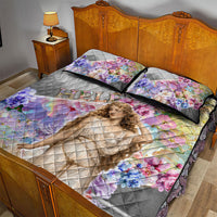 Helen Of Troy Quilt Bed Set Ancient Greek Mythology Floral Goddess Portrait