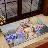 Helen Of Troy Rubber Doormat Ancient Greek Mythology Floral Goddess Portrait