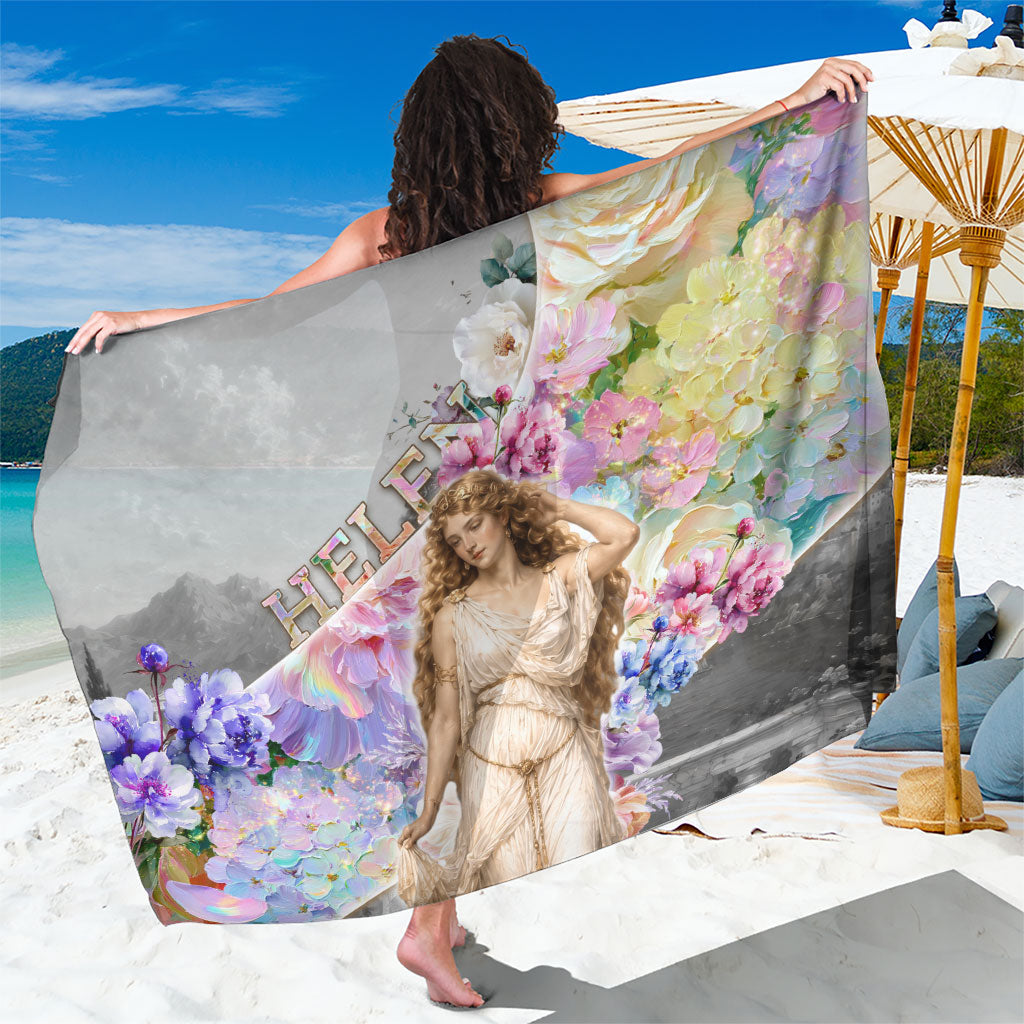 Helen Of Troy Sarong Ancient Greek Mythology Floral Goddess Portrait