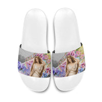 Helen Of Troy Slide Sandals Ancient Greek Mythology Floral Goddess Portrait