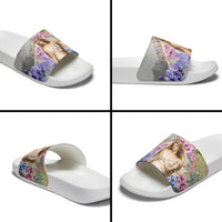 Helen Of Troy Slide Sandals Ancient Greek Mythology Floral Goddess Portrait