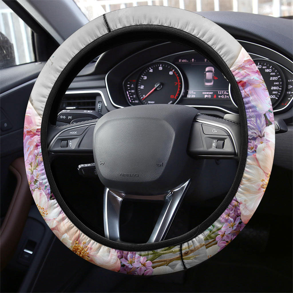 Helen Of Troy Steering Wheel Cover Ancient Greek Mythology Floral Goddess Portrait