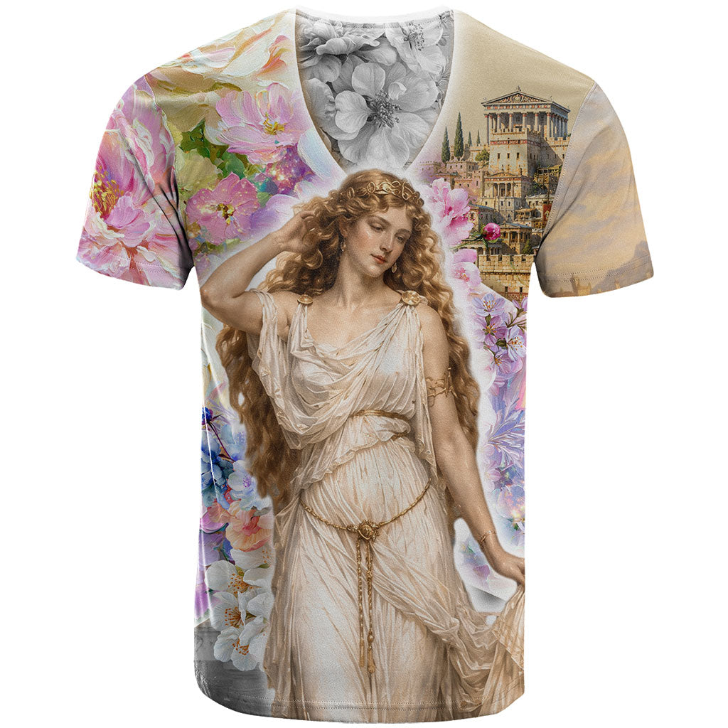 Helen Of Troy T Shirt Ancient Greek Mythology Floral Goddess Portrait