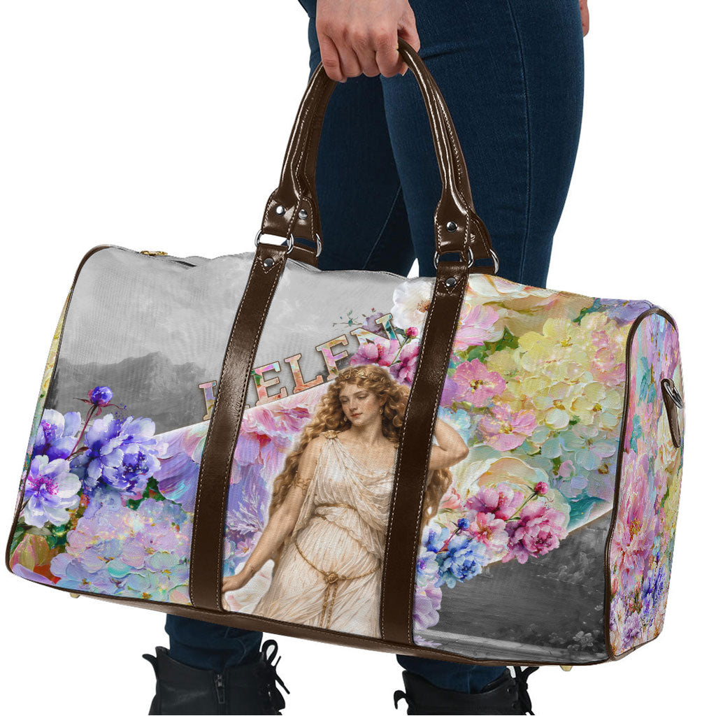Helen Of Troy Travel Bag Ancient Greek Mythology Floral Goddess Portrait