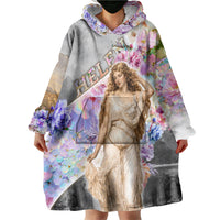 Helen Of Troy Wearable Blanket Hoodie Ancient Greek Mythology Floral Goddess Portrait