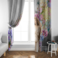 Helen Of Troy Window Curtain Ancient Greek Mythology Floral Goddess Portrait