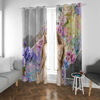 Helen Of Troy Window Curtain Ancient Greek Mythology Floral Goddess Portrait