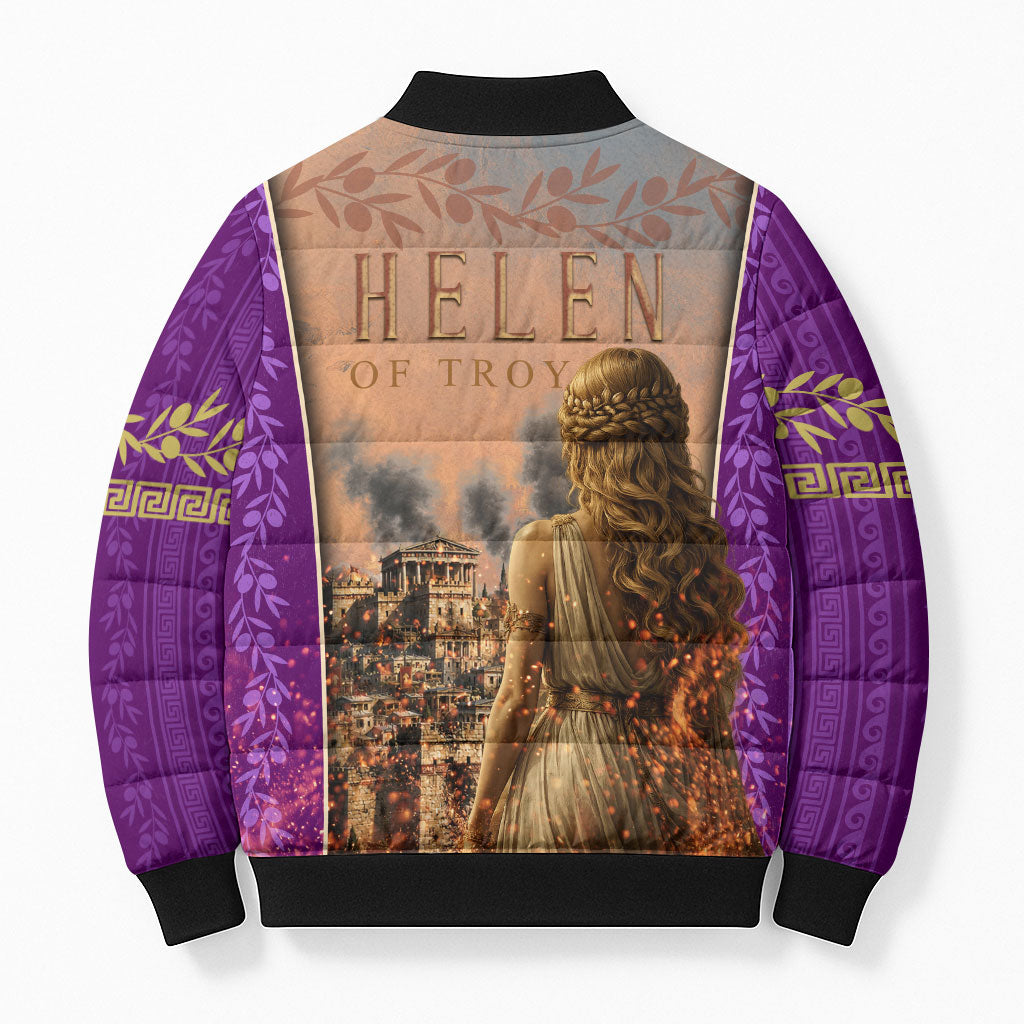 Helen Of Troy Bomber Puffer Jacket Ancient Greek Mythology Trojan War