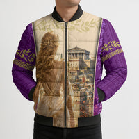 Helen Of Troy Bomber Puffer Jacket Ancient Greek Mythology Trojan War