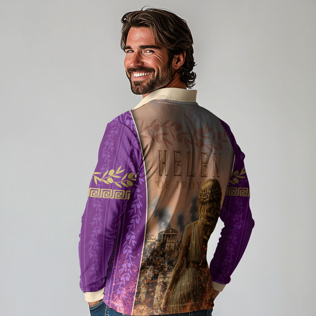 Helen Of Troy Long Sleeve Polo Shirt Ancient Greek Mythology Trojan War