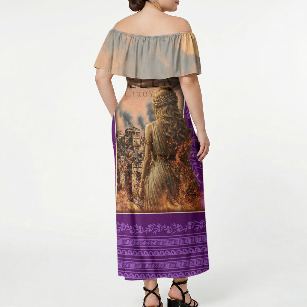 Helen Of Troy Off Shoulder Maxi Dress Ancient Greek Mythology Trojan War