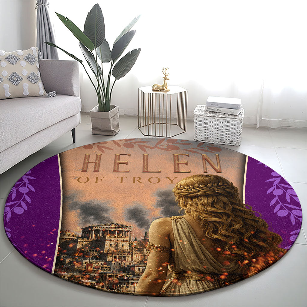 Helen Of Troy Round Carpet Ancient Greek Mythology Trojan War