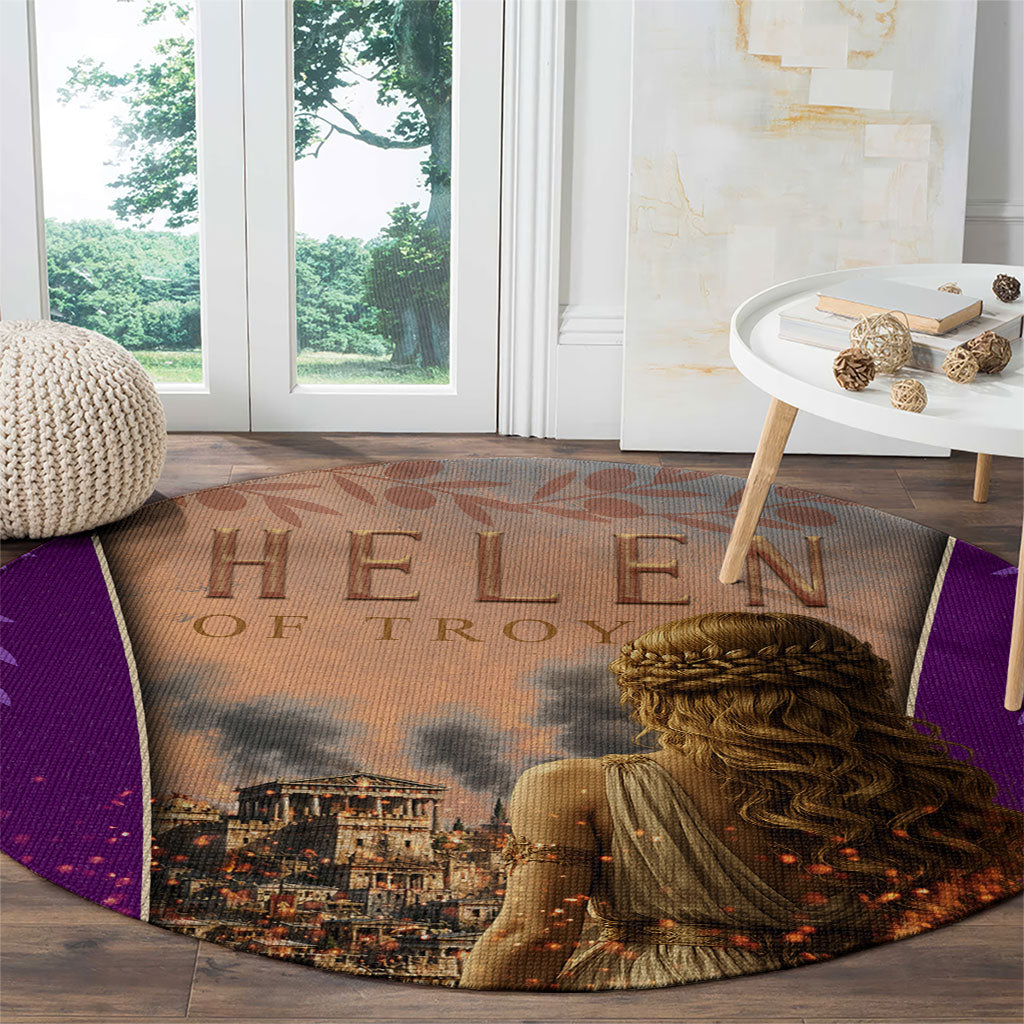Helen Of Troy Round Carpet Ancient Greek Mythology Trojan War