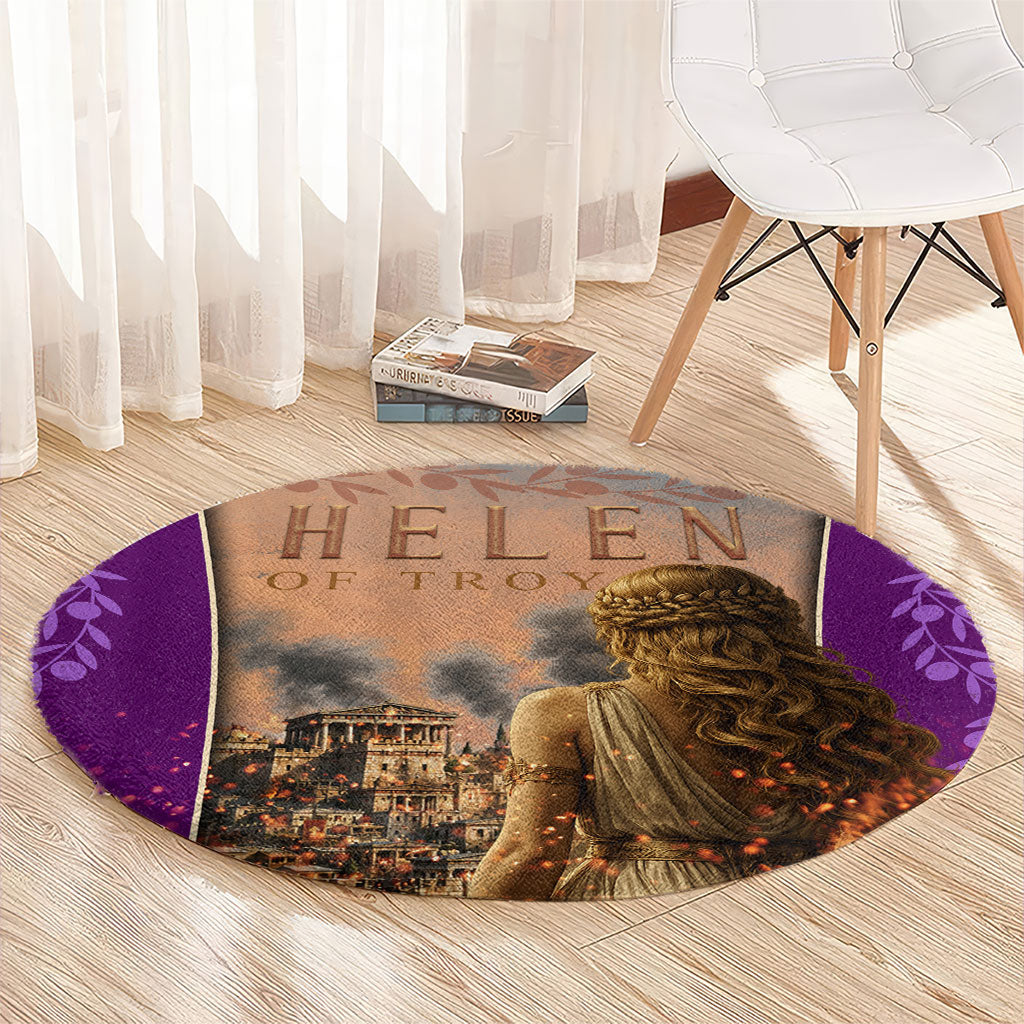 Helen Of Troy Round Carpet Ancient Greek Mythology Trojan War