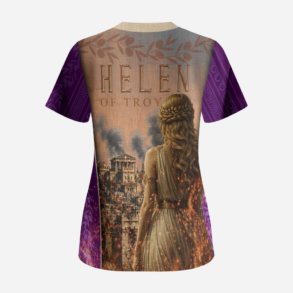 Helen Of Troy Scrub Top Ancient Greek Mythology Trojan War