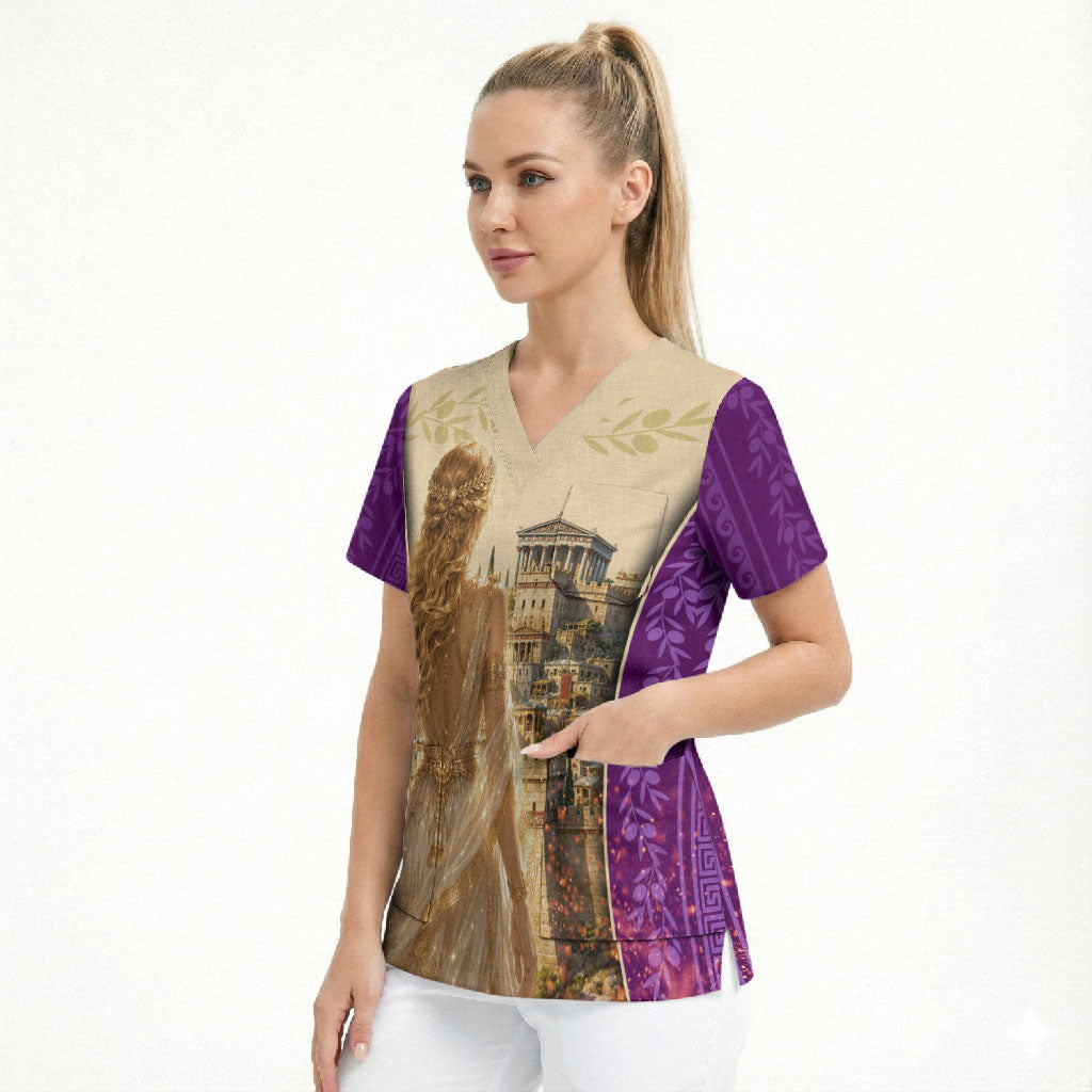 Helen Of Troy Scrub Top Ancient Greek Mythology Trojan War