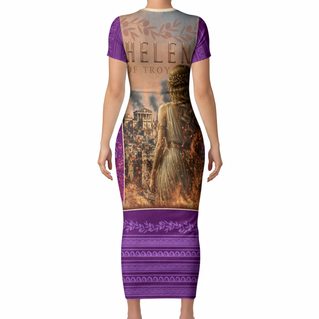 Helen Of Troy Short Sleeve Bodycon Dress Ancient Greek Mythology Trojan War