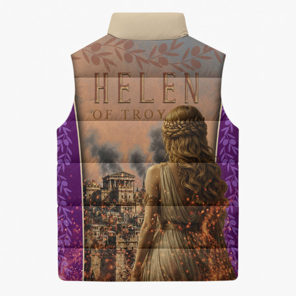 Helen Of Troy Sleeveless Puffer Jacket Ancient Greek Mythology Trojan War