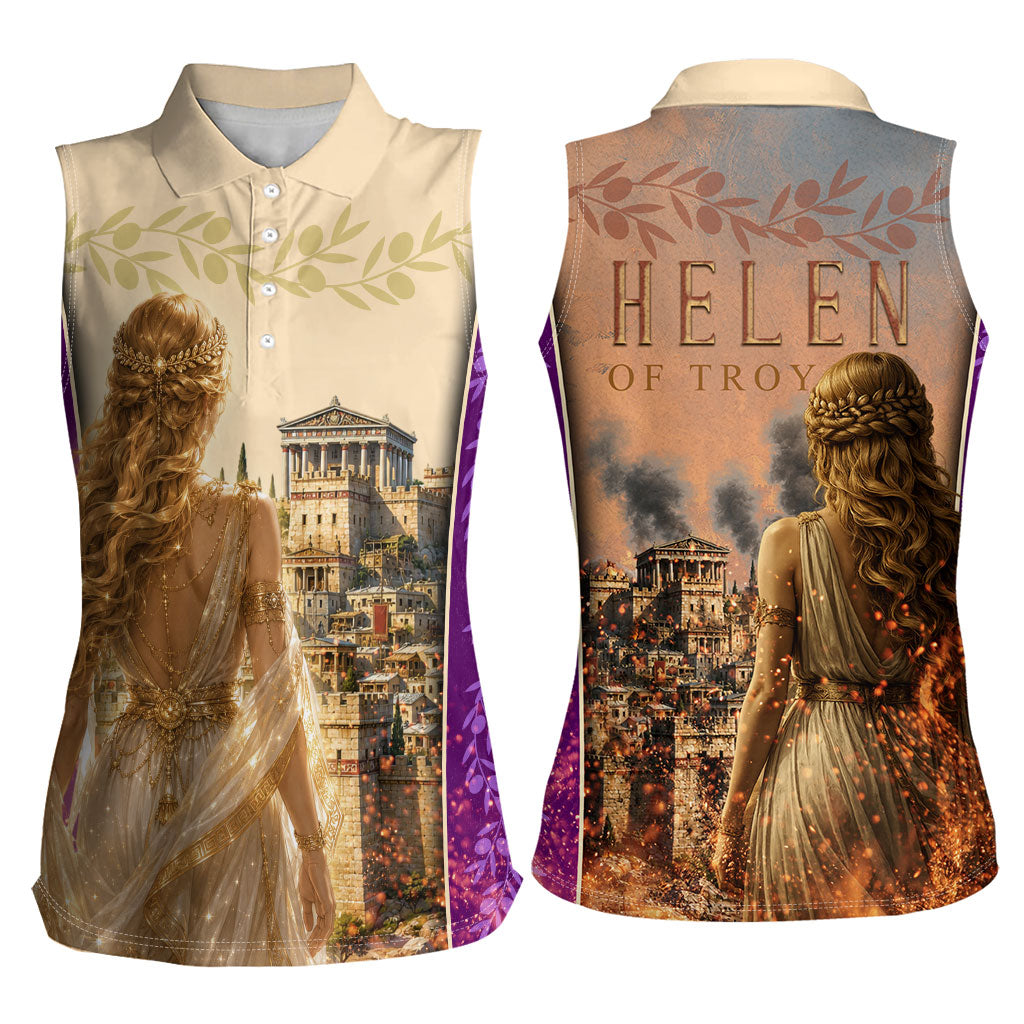 Helen Of Troy Women Sleeveless Polo Shirt Ancient Greek Mythology Trojan War