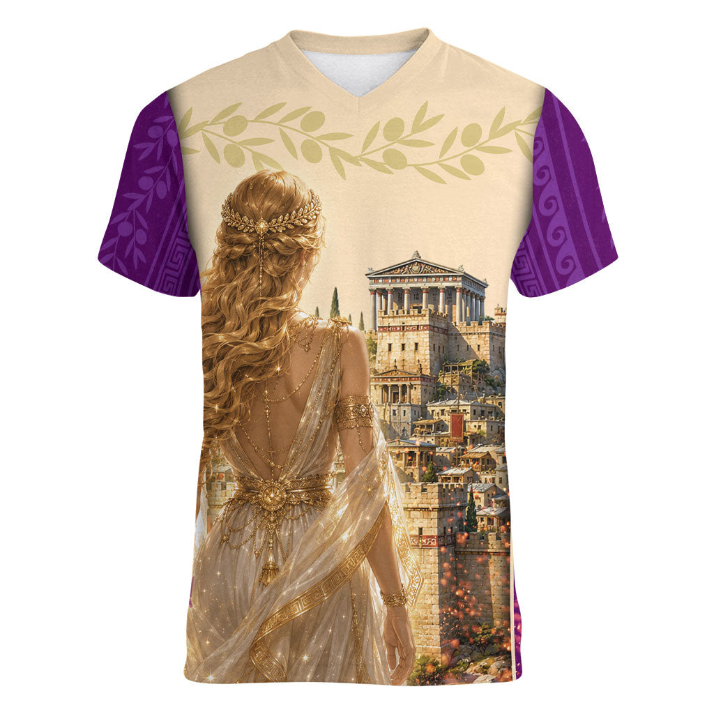 Helen Of Troy Women V-Neck T-Shirt Ancient Greek Mythology Trojan War