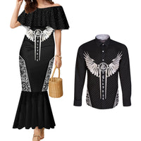 viking-warrior-couples-matching-mermaid-dress-and-long-sleeve-button-shirts-valkyrie-warrior-of-asgard