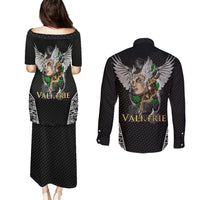 Viking Warrior Couples Matching Puletasi Dress and Long Sleeve Button Shirts Valkyrie - Warrior Of Asgard - Wonder Print Shop