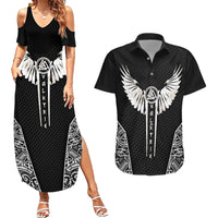 Viking Warrior Couples Matching Summer Maxi Dress and Hawaiian Shirt Valkyrie - Warrior Of Asgard - Wonder Print Shop