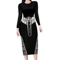 Viking Warrior Family Matching Long Sleeve Bodycon Dress and Hawaiian Shirt Valkyrie - Warrior Of Asgard - Wonder Print Shop