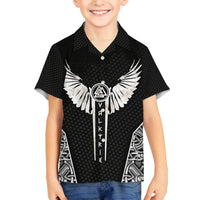 Viking Warrior Family Matching Off Shoulder Long Sleeve Dress and Hawaiian Shirt Valkyrie - Warrior Of Asgard - Wonder Print Shop