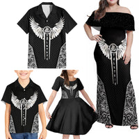 Viking Warrior Family Matching Off Shoulder Maxi Dress and Hawaiian Shirt Valkyrie - Warrior Of Asgard - Wonder Print Shop