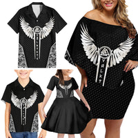 Viking Warrior Family Matching Off Shoulder Short Dress and Hawaiian Shirt Valkyrie - Warrior Of Asgard - Wonder Print Shop