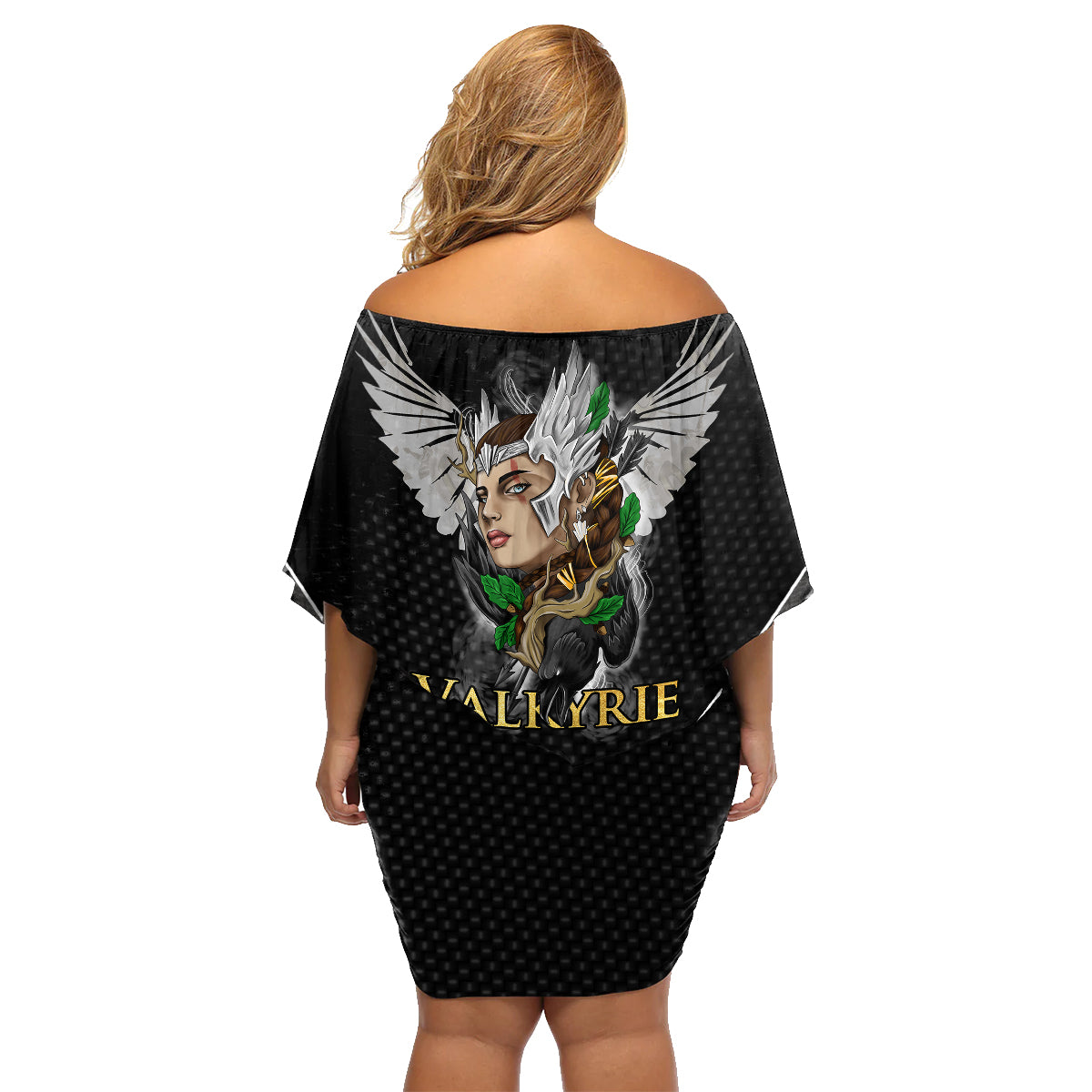 Viking Warrior Family Matching Off Shoulder Short Dress and Hawaiian Shirt Valkyrie - Warrior Of Asgard - Wonder Print Shop