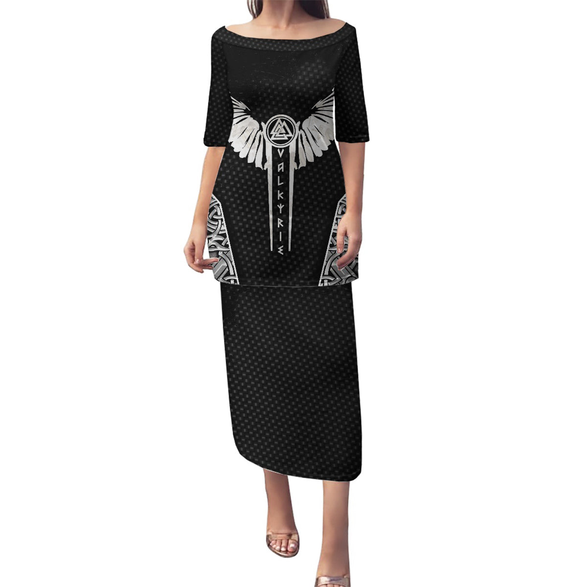 Viking Warrior Family Matching Puletasi Dress and Hawaiian Shirt Valkyrie - Warrior Of Asgard - Wonder Print Shop