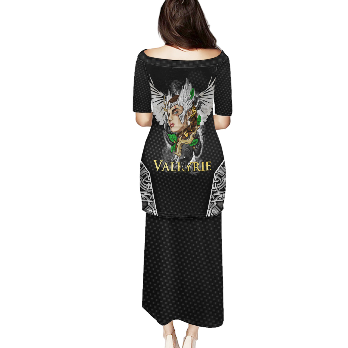 Viking Warrior Family Matching Puletasi Dress and Hawaiian Shirt Valkyrie - Warrior Of Asgard - Wonder Print Shop
