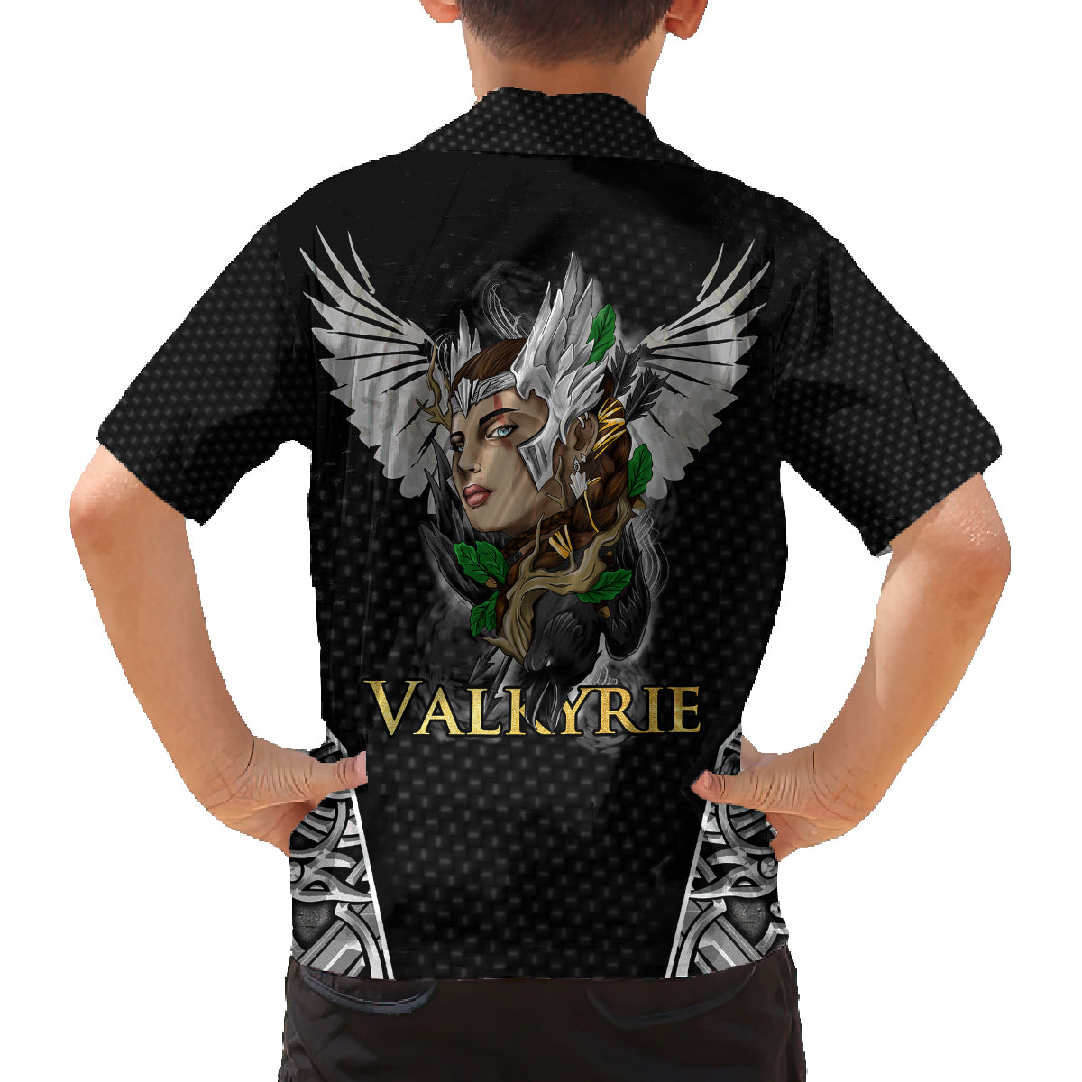 Viking Warrior Family Matching Tank Maxi Dress and Hawaiian Shirt Valkyrie - Warrior Of Asgard - Wonder Print Shop