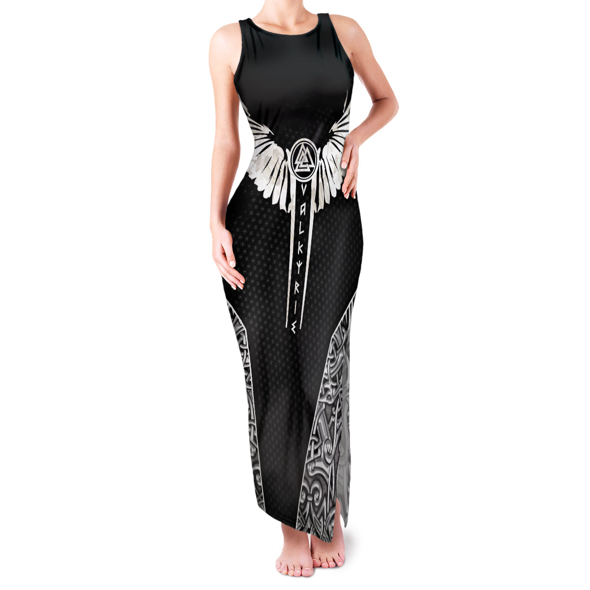 Viking Warrior Family Matching Tank Maxi Dress and Hawaiian Shirt Valkyrie - Warrior Of Asgard - Wonder Print Shop