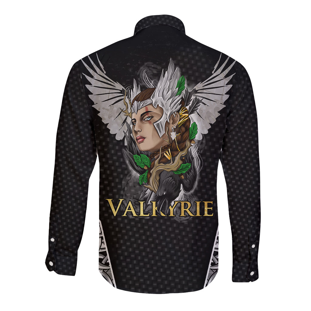 Viking Warrior Long Sleeve Button Shirt Valkyrie - Warrior Of Asgard - Wonder Print Shop