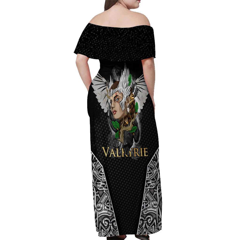 Viking Warrior Off Shoulder Maxi Dress Valkyrie - Warrior Of Asgard - Wonder Print Shop