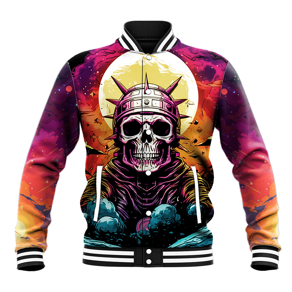 Skull Space Baseball Jacket I'll Put You In The Trunk - Wonder Print Shop