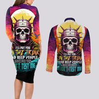 Skull Space Couples Matching Long Sleeve Bodycon Dress and Long Sleeve Button Shirts I'll Put You In The Trunk - Wonder Print Shop