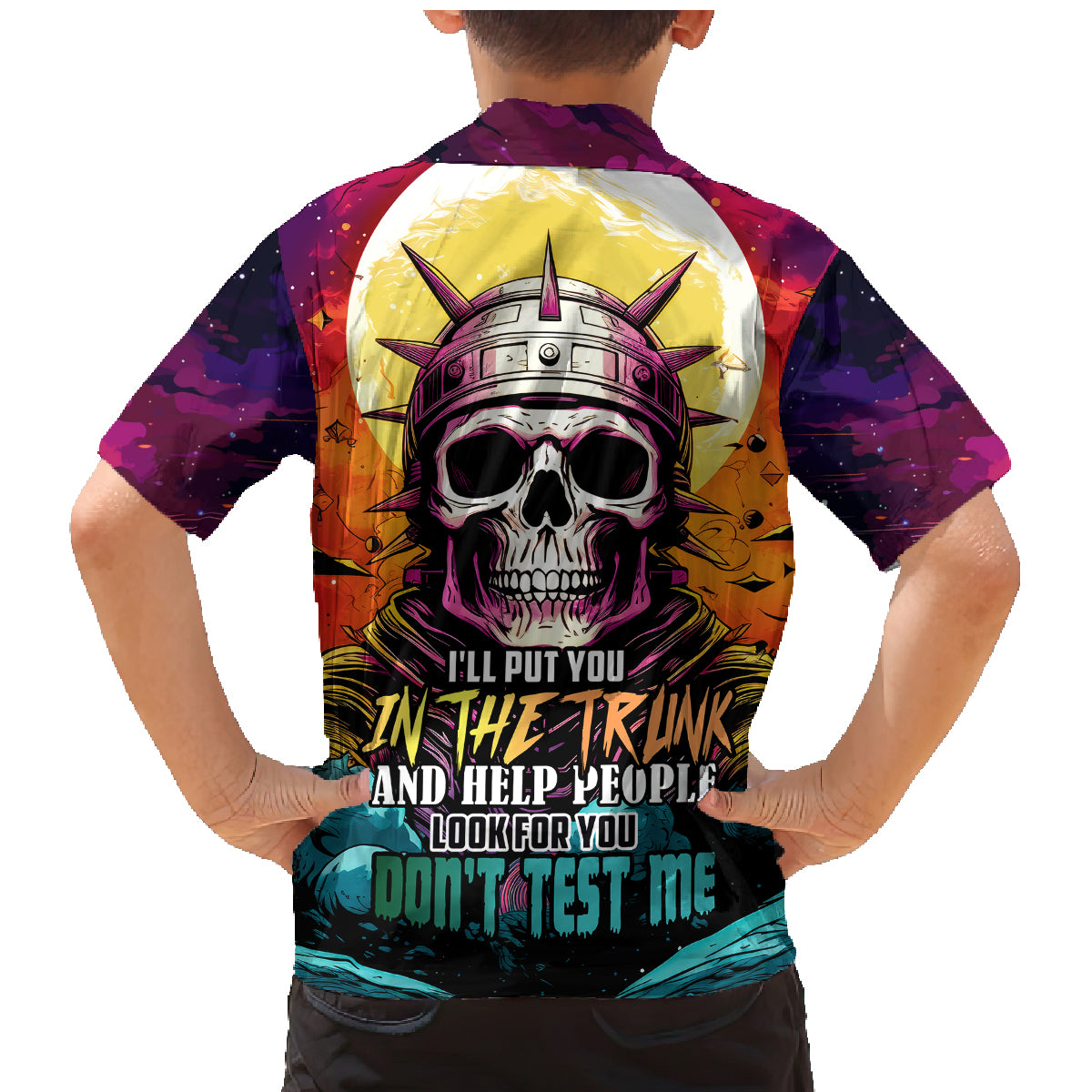 Skull Space Family Matching Mermaid Dress and Hawaiian Shirt I'll Put You In The Trunk - Wonder Print Shop